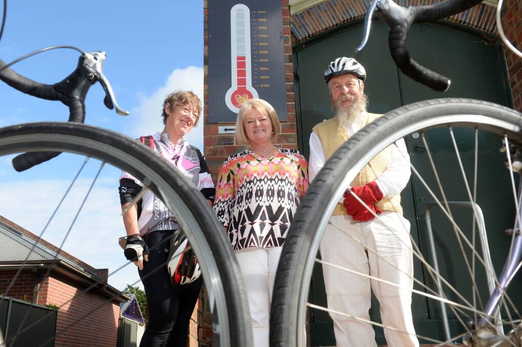 CARE: BAD riders Jean Brant and Gary Bunn, with Ballarat Hospice volunteers manager Karen Taylor are encouraging people to get on their bikes for the inclusive, community ride on May 7. Picture: Kate Healy