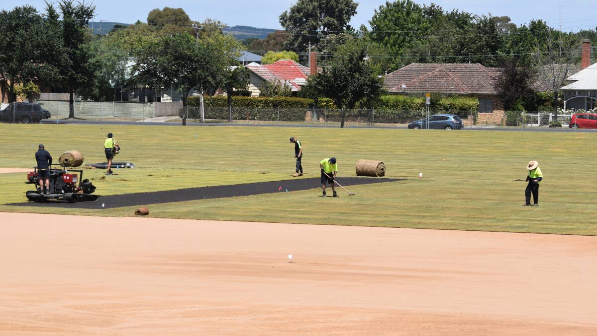 ACTION: Works to lay new turf on St Patrick's College Main Oval begin on Wednesday. Picture: St Patrick's College