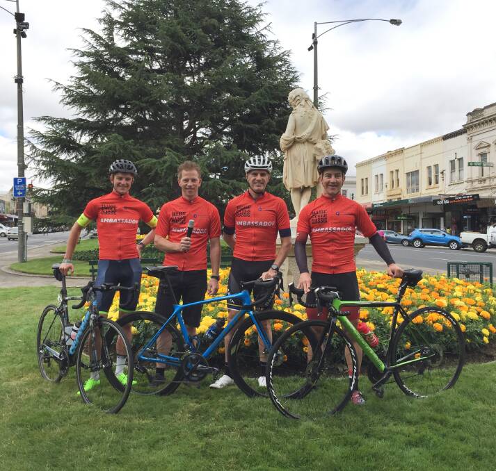 ENCOURAGING: Leading Ballarat cyclists Nick White, Pat Shaw, Shane Miller and Liam White say the Classic is a great way to ride without racing.