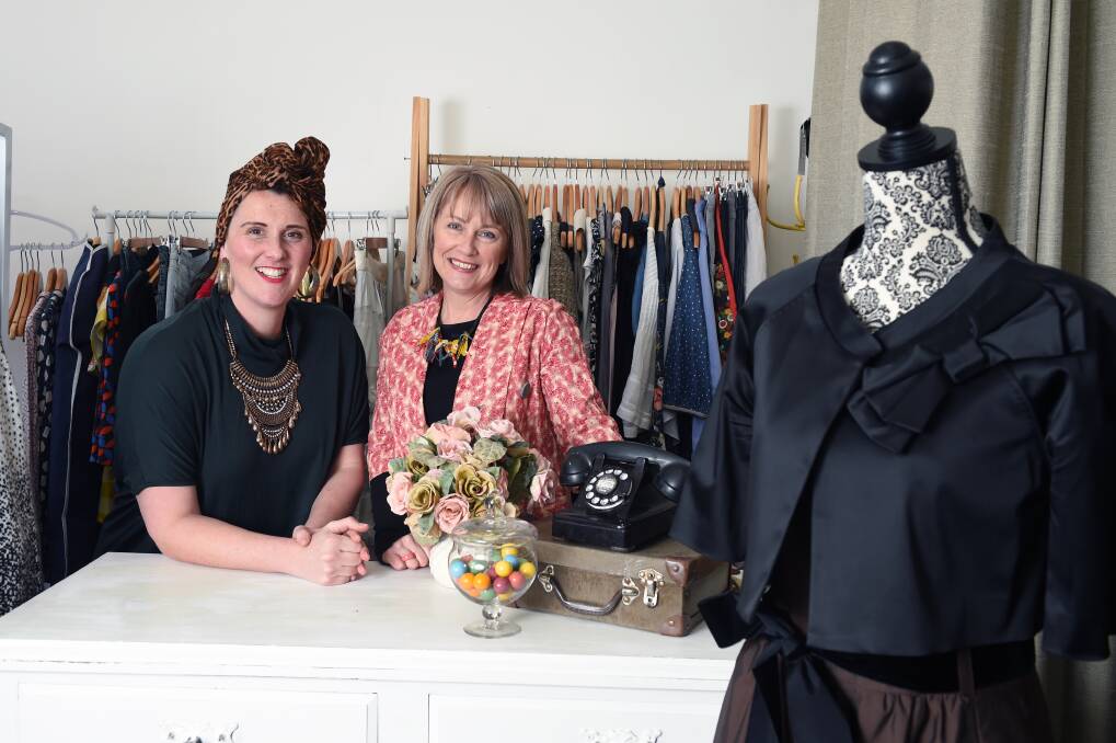 DIFFERENT LOOK: Bianca Flint (The Wardrobe Green) and Andrea Hurley (Hattie and the Wolf) are key champions for the slow clothing movement in Ballarat. Picture: Kate Healy