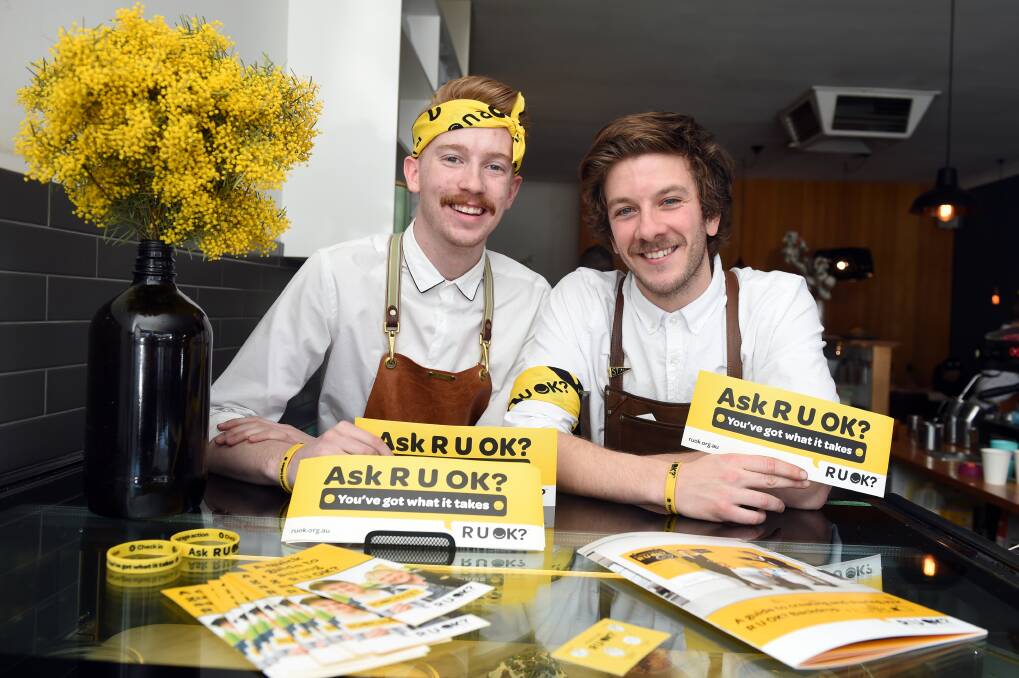 UP FOR A CHAT: FIKA's Brian Cabo and Josh Wood are encouraging people to catch up and check in with each other over a coffee. Picture: Kate Healy