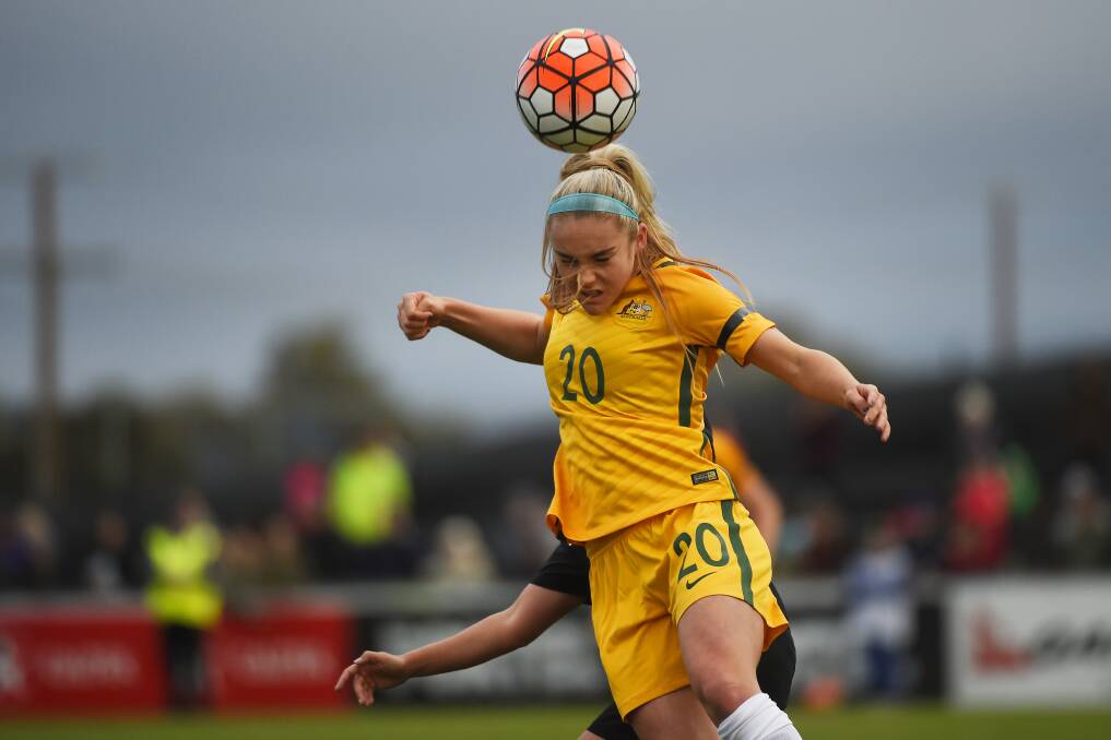 ACTION: Matildas defender Ellie Carpenter in control in a friendly against New Zealand in Ballarat four years ago. The game has only grown bigger - we need to grow too. Pictures: Luka Kauzlaric