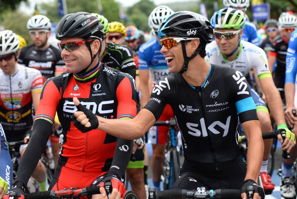 The 2011 Tour de France winner Cadel Evans and decorated international Richie Porte prepare to fight for national honours in Buninyong in 2015. Picture by Adam Trafford