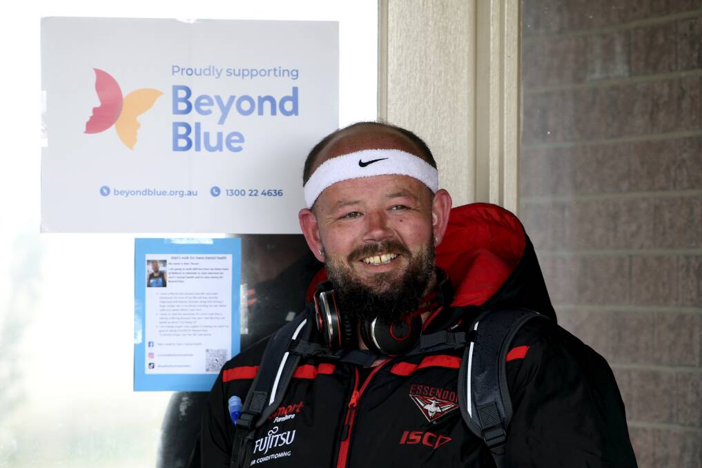 READY: Alan Thorpe is preparing to walk from Ballarat to Adelaide to raise money and awareness for mental health charity BeyondBlue. Picture: Lachlan Bence