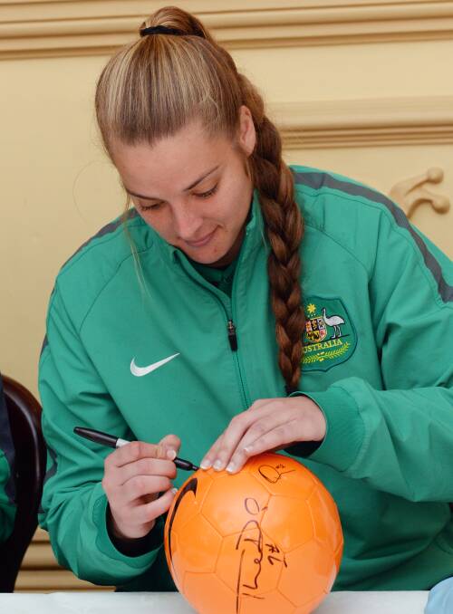 MARK: Matildas' goalkeeper Casey Dumont. Picture: Kate Healy