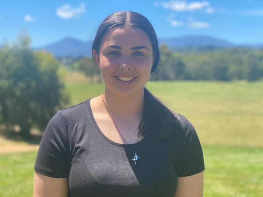 SHARING: Miranda, from Creswick, shares her story of being sent to boarding school to help other young people via ABC's Heywire program. Picture: Worawa Aboriginal College.