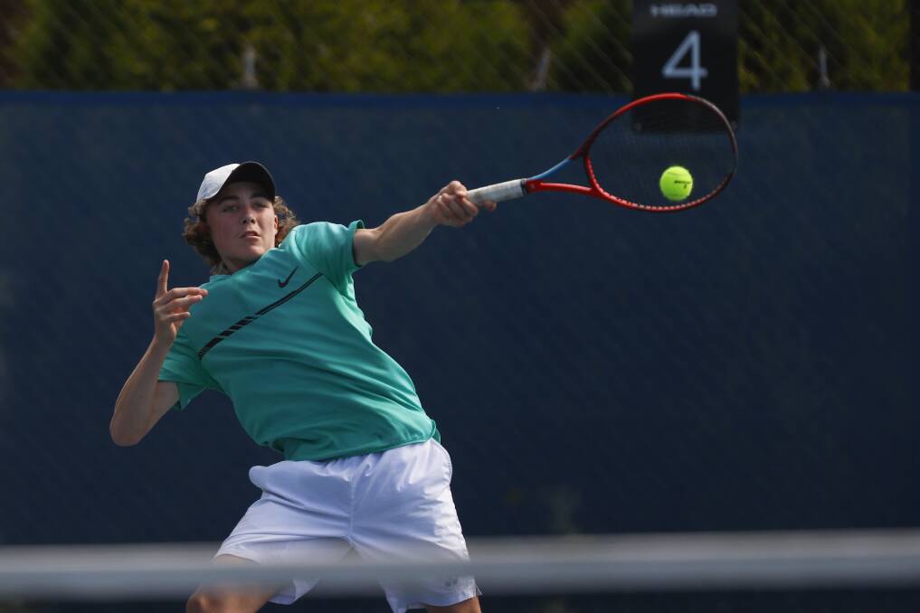 ACTION: Ballarat's major tennis tournament, Ballarat Open Platinum AMT, was out in force on courts with hometown players like Jarrod Joyce before Christmas. Picture: Luke Hemer