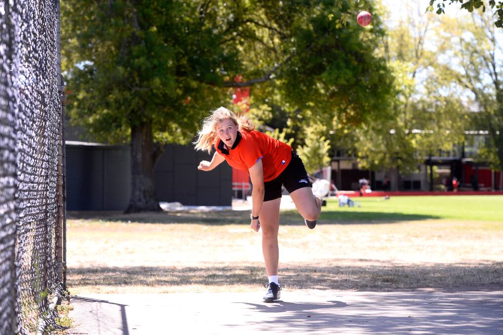 PACE SETTER: Ballarat Clarendon College quick Sara Kennedy in the nets this week ahead of a showdown against St Patrick's College. Picture: Adam Trafford 