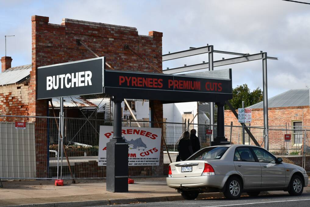 REBUILD: Sausage King-winning butcher Pyrenees Premium Cuts is working its way back to Avoca after fire destroyed the shop last year. Picture: Ashleigh McMillan