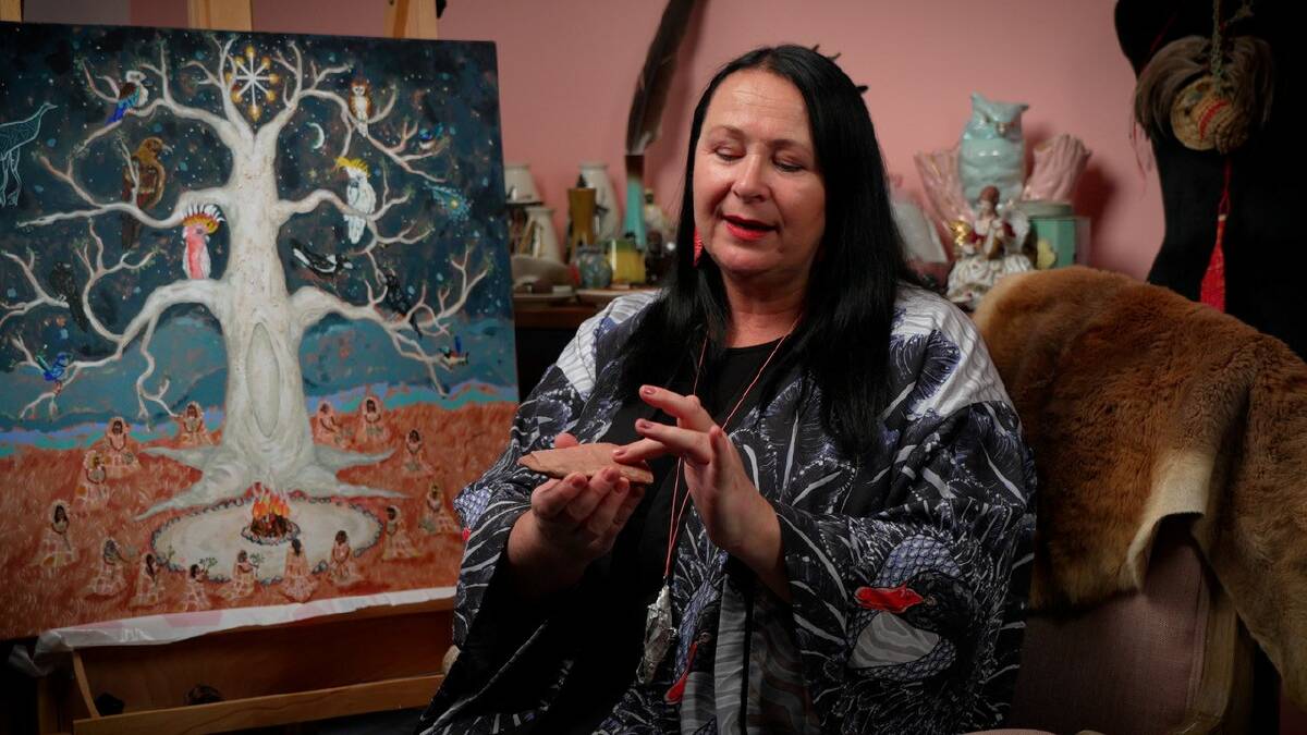 HOME: Dr Deanne Gilson showing ochre colours in her Ballarat studio. Picture: National Wool Museum