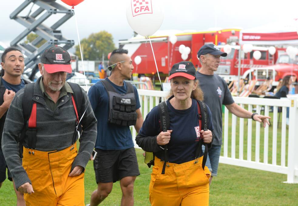AWARENESS: Firefighters set out for Walking Off The War Within in Ballarat in a united show of support for mental health among emergency and military service personnel.