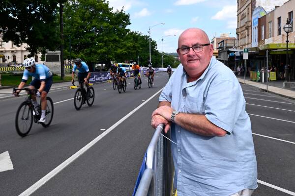 City of Ballarat mayor Des Hudson, course-side for Friday criterium racing, says RoadNats leaves a great legacy, including the likes of what retired hometown professional Pat Shaw has continued to achieve in commentary and as a team manager. Picture by Adam Trafford