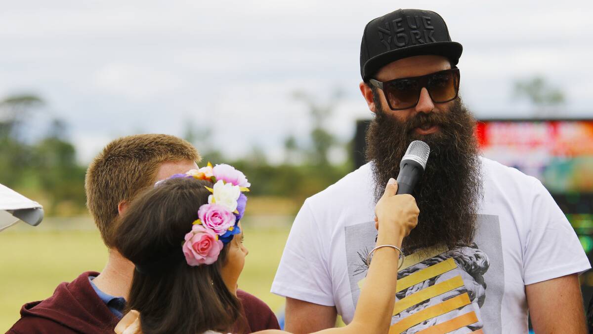 Aaron Thompson entered in the Best Beard section of the Fashions on the Field Competition at the 2017 Burrumbeet Cup on New Year's Day. Picture: Dylan Burns