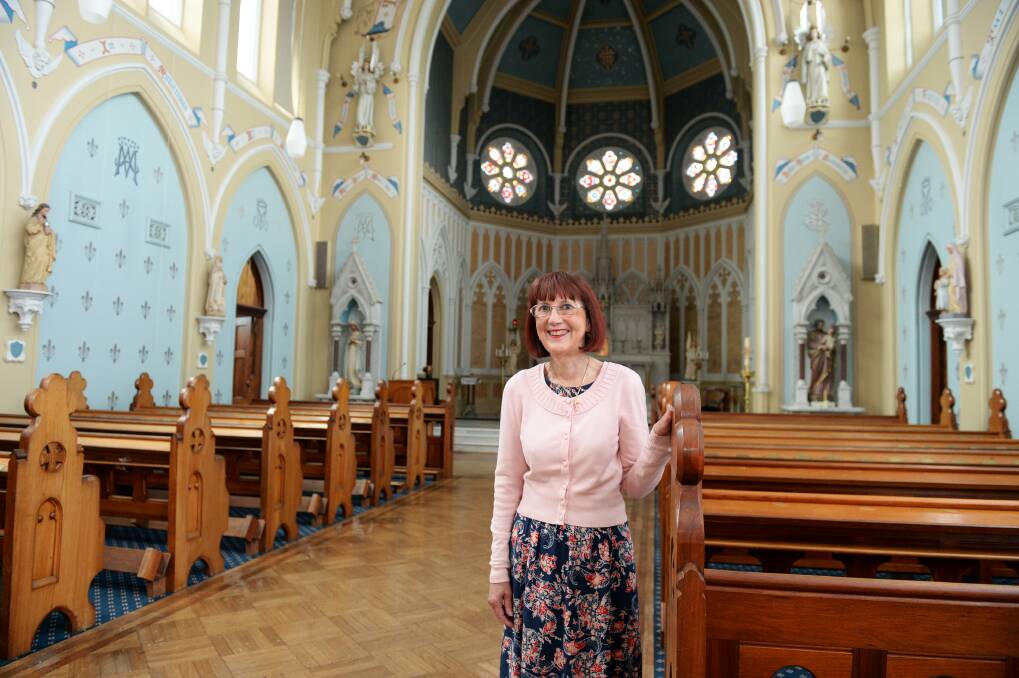 CHAPTER: Loreto principal Judith Potter chooses the school chapel for her photo for its rich history and attention to detail in Loreto's founding values. Picture: Kate Healy