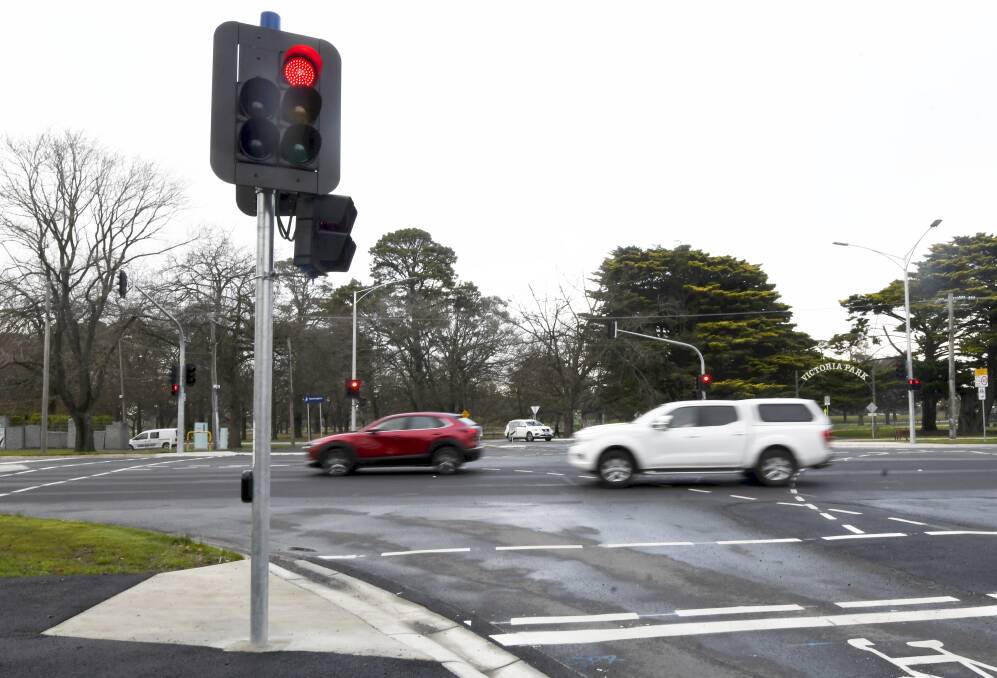 SAFETY FOCUS: Students in the Loreto precinct can cross Sturt Street more easily with new traffic lights switched on at the troubled intersection. Picture: Lachlan Bence