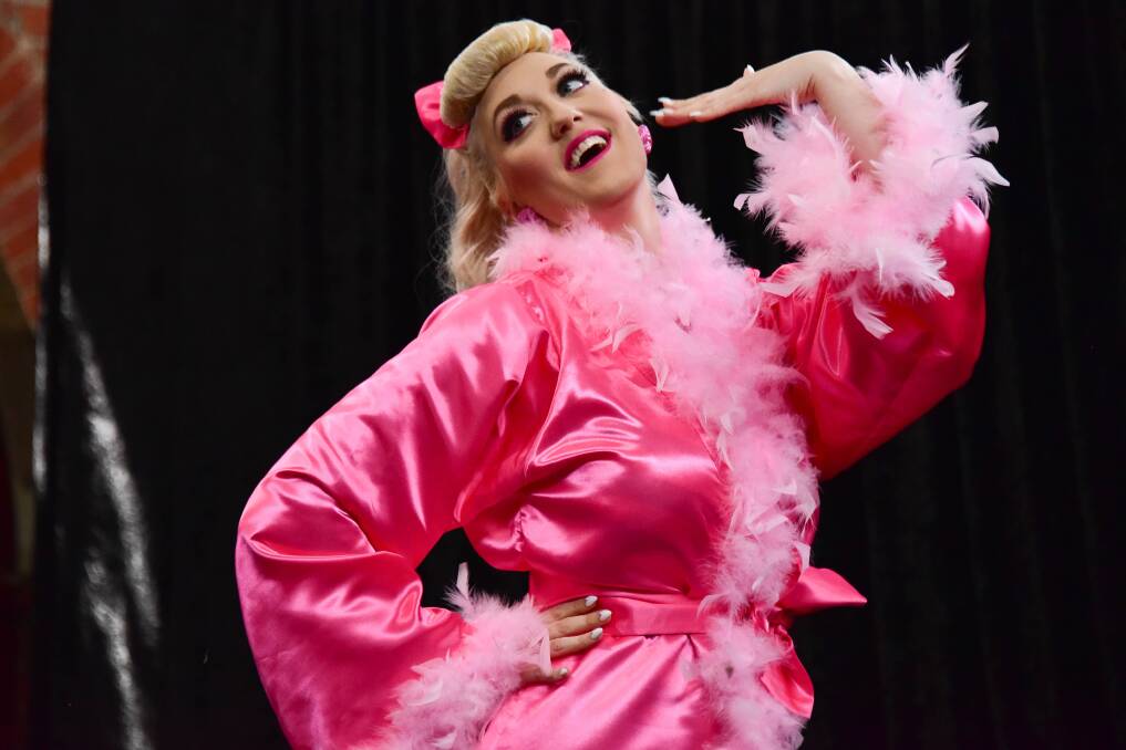Ballarat competitor Kandy von Kisses performs a skit as Barbie. Picture: Brendan McCarthy