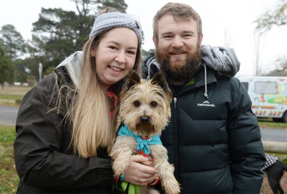 TIME OUT: Amy Rhodes, with Chris Gawronski, prioritises time to do things like taking her dog for walks for self-care. Picture: Kate Healy