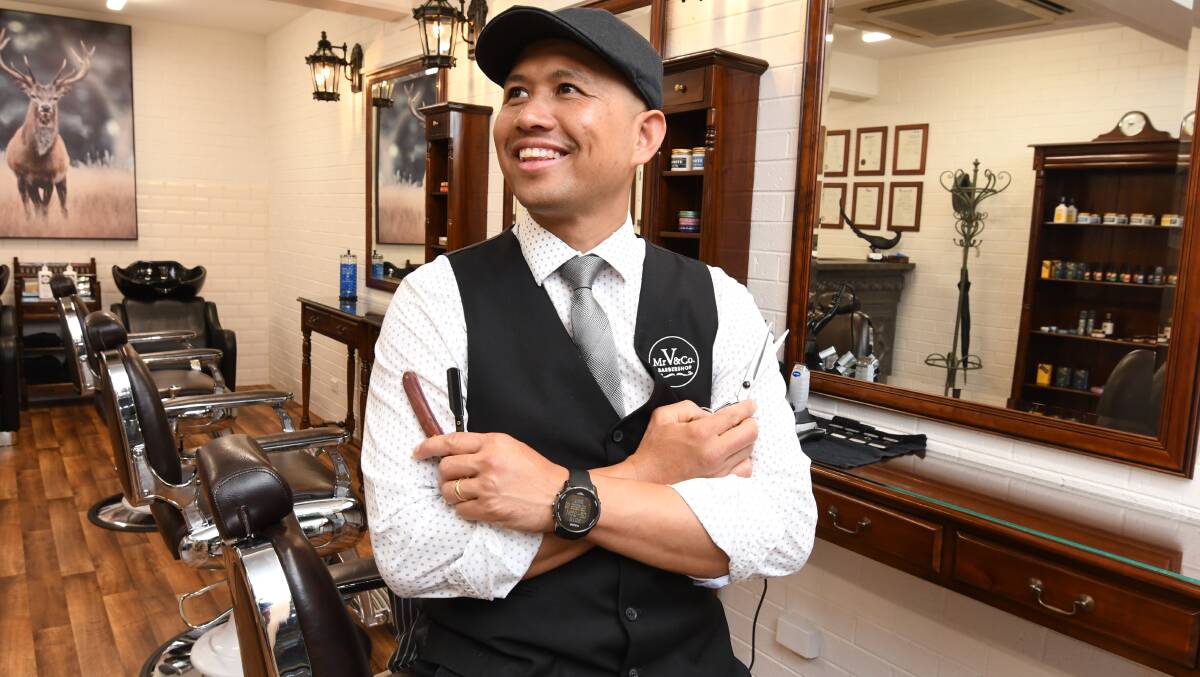 CHOP CHOP: Mr V and Co. Barber Richard Thach speaks about the rise of new male barbershops. Picture: Lachlan Bence