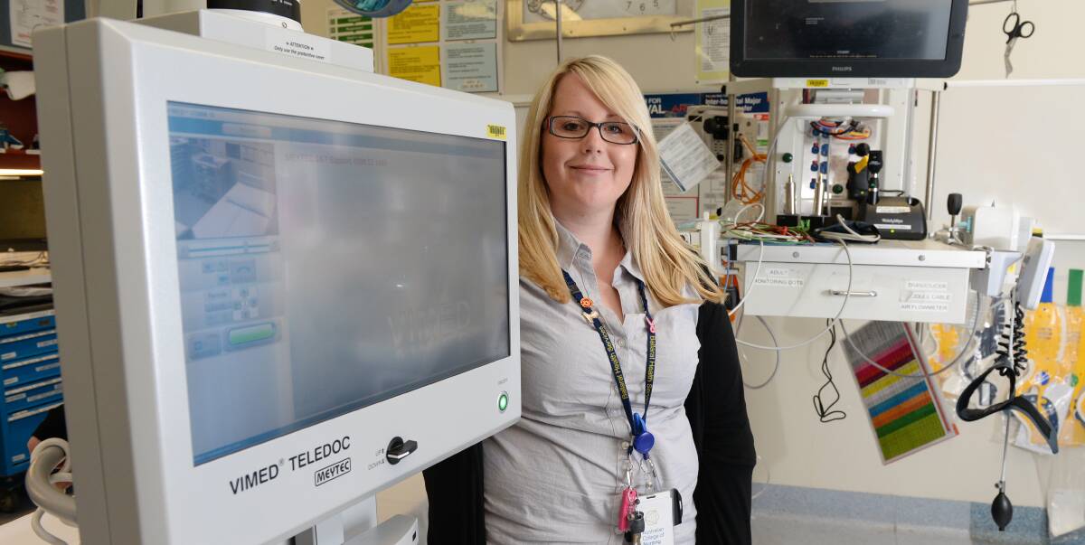 TEAM APPROACH: Ballarat nurses, like VST site coordinator Casey Hair, are already tapping into technology like the Victorian Stroke Telemedicine program for faster stroke treatment assessment. Picture: Kate Healy