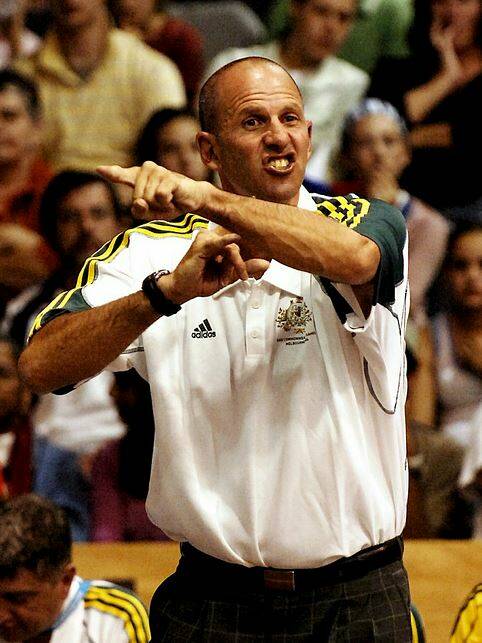 ELITE: Australian Boomers coach Brian Goorjian, a former Ballarat Miners coach, back courtside in the Minerdome in the 2006 Melbourne Commonwealth Games. Picture: The Courier