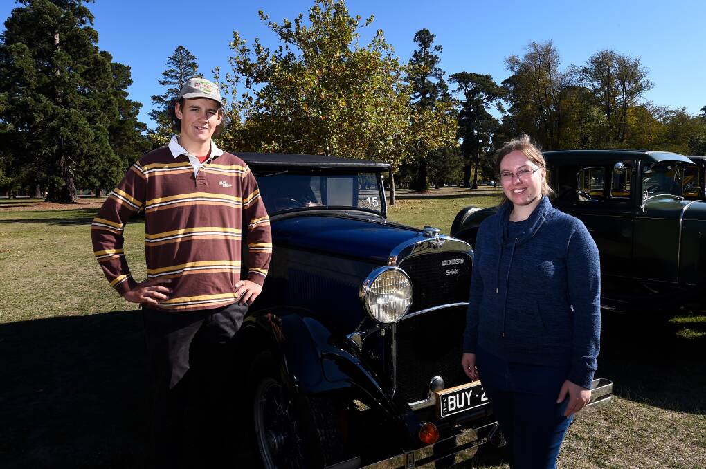 FUN: Learner driver Cooper Evans with event oo-organiser Kalinda McIntyre and a club car on show. Picture: Adam Trafford