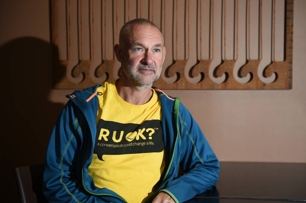 PERSPECTIVE: RU OK? ambassador Mick Marshall says life can change so quick. He was to be speaking about his mammoth adventure challenge this week and instead is seeking support, mentally. Picture: Kate Healy