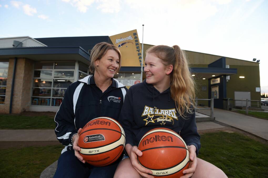 CELEBRATE: Buninyong's Kylie and Gabbi Dewar are rapt at what the funding boost will mean for basketball families. Picture: Lachlan Bence