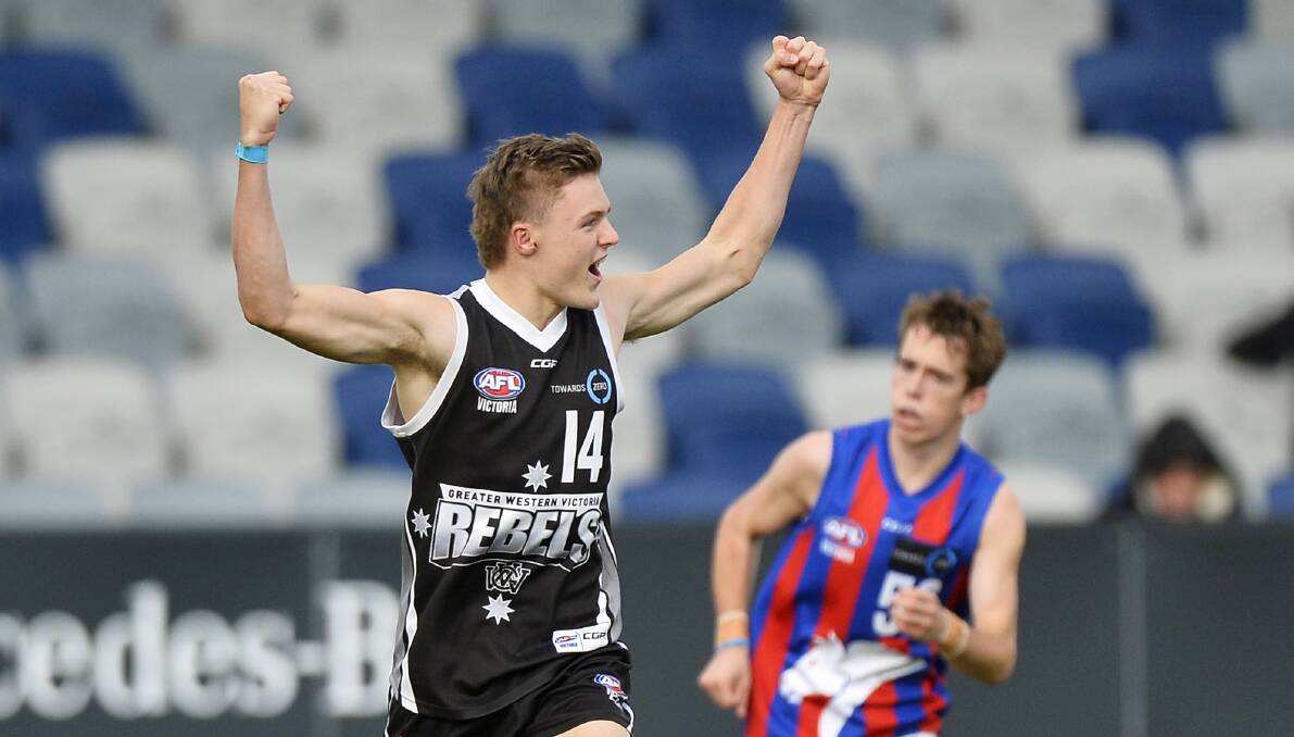 CHALLENGE: Rebel Jed Hill is off to AFL state combine but wild card play-offs allow him and his teammates an extra test under pressure before AFL recruiters and plenty still to play for at the season's end. Picture: Dylan Burns