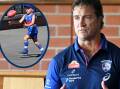 Western Bulldogs head coach Luke Beveridge says his list is shaping up well and he can hardly wait to show this in round two action at Mars Stadium. Inset, six-year-old Zach Wilson tests his skills ahead of an Auskick Super Clinic at City Oval on February 21, 2024. Pictures by Lachlan Bence