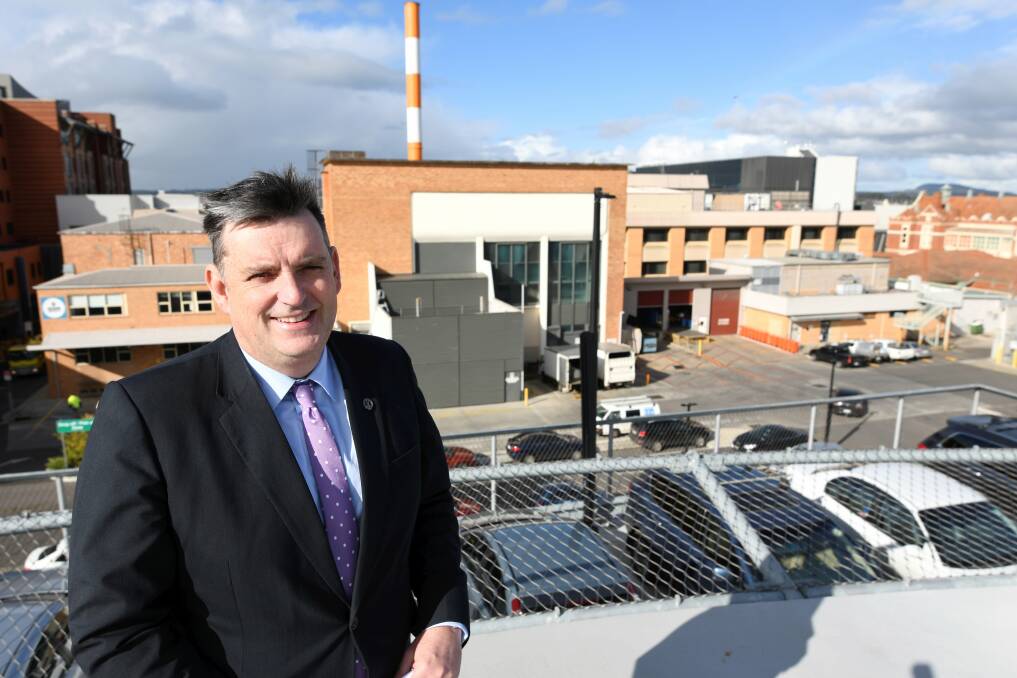 LOOKING BACK: Ballarat Health Services chief Dale Fraser at the back of the Base Hospital. Picture: Lachlan Bence