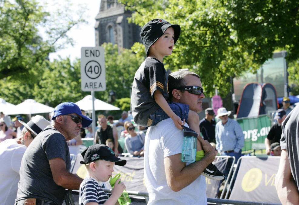 VIBE: A young fan enjoys the on-course spectacle of the nation's best riders this year, but we need to liven up the whole precinct as a community. Picture: Craig Holloway