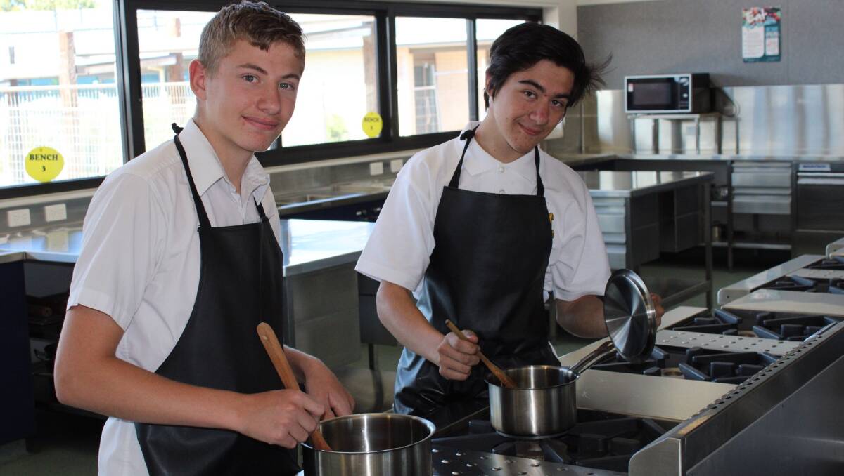 INGREDIENTS: Year 11 students Adam Cassar and Josh Barry say the program has helped them get their first jobs. Picture: Hayley Elg
