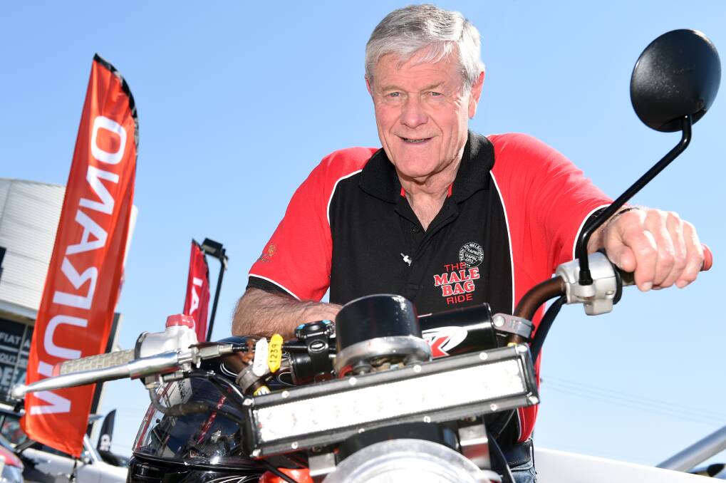 RIDING IN: AFL great David Parkin says being part of the Male Bag rides have been one of the "most delightful" achievements in his life. Picture: Kate Healy