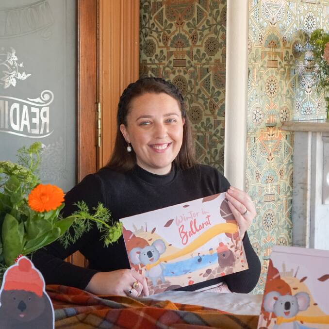 Future Shapers alumna Liv Lorkin with her self-published book 'Winter in Ballarat'. Picture: courtesy of Liv Lorkin Designs