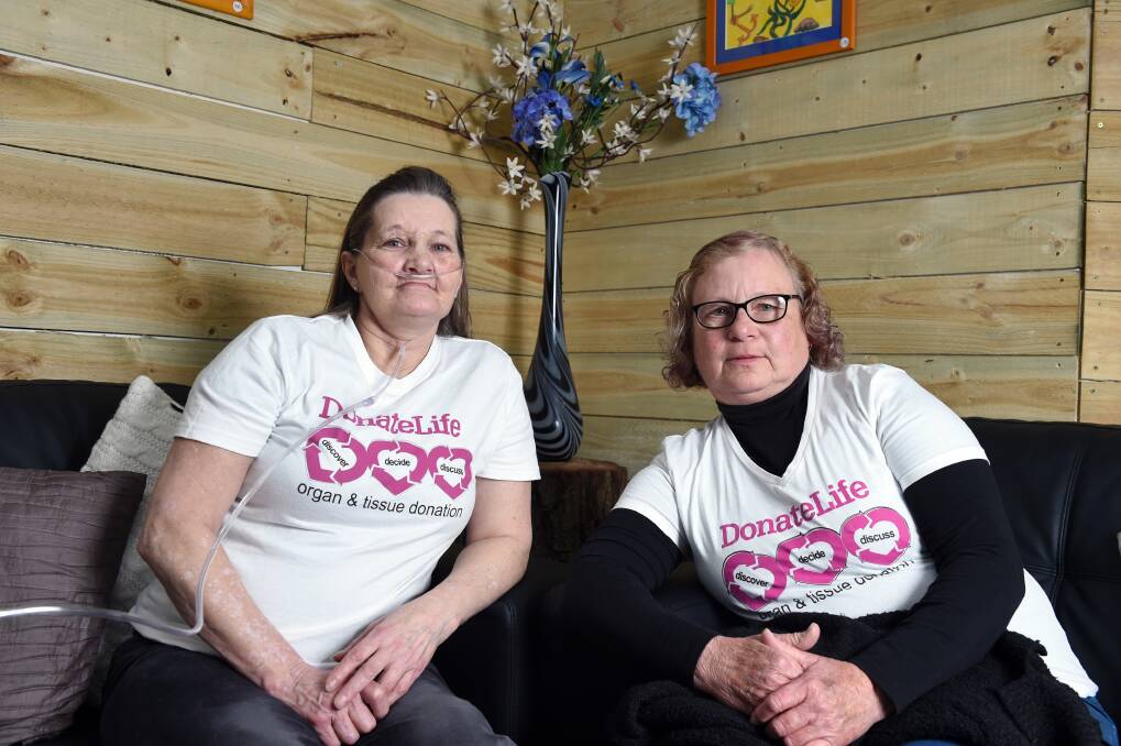 HOPEFUL: Colleen Jennings, who is on the list for a double lung transplant, and her supporter Barbara Merrifield, founder of Spare Parts Club. Picture: Kate Healy