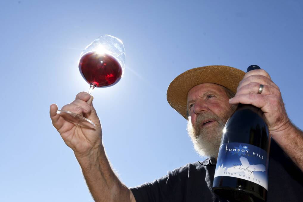 QUALITY: Tomboy Hill's Ian Watson has been focused on keeping a high-quality focus on Ballarat wine, like his award-winning 2019 The Tomboy, amid a tumultuous period for the wine industry. Picture: Lachlan Bence