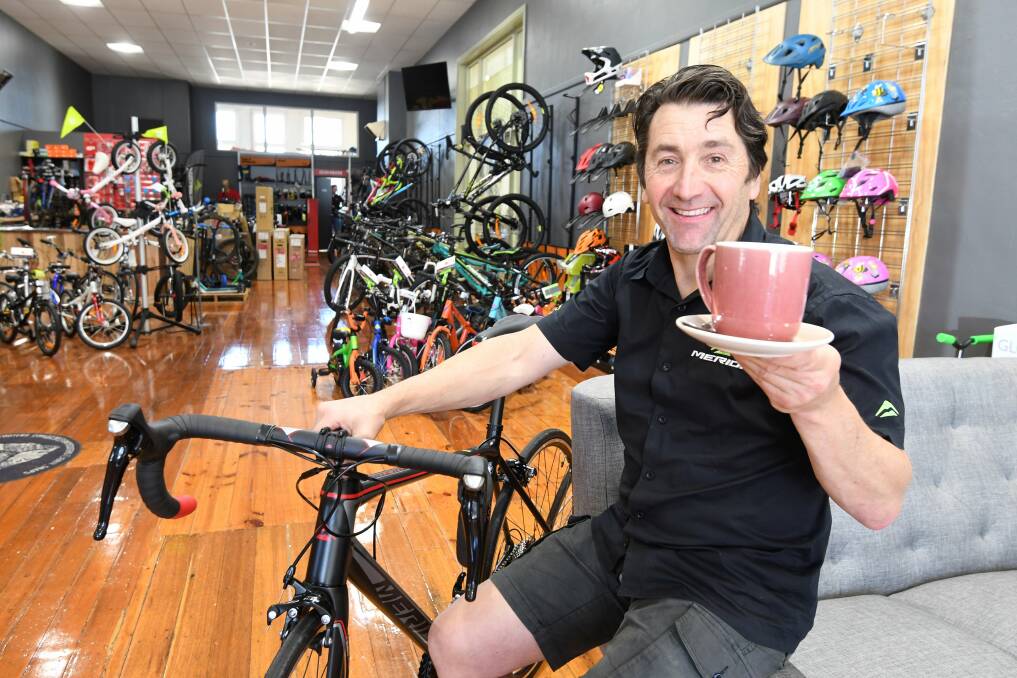 NEW VIBE: Bicycle Centre Ballarat's David Tannard is busy in a new location ahead of racing.