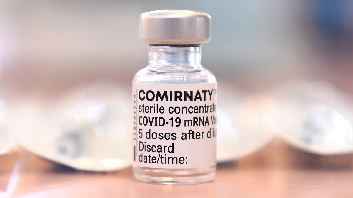HERE: One of the first vials of the Pfizer vaccine to arrive in Ballarat. Picture: Adam Trafford