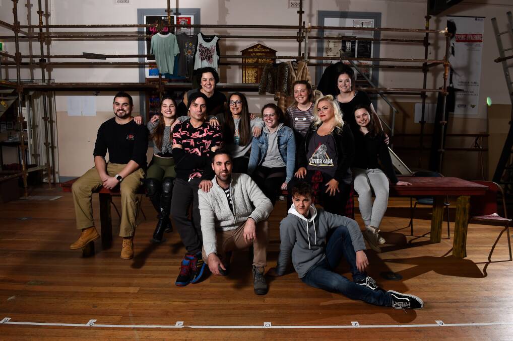 FULL SWING: Scaffolding sets are up and full band rehearsals are underway for Ballarat Light Opera Company's production of Rent - and an anticipated sold-out run next month. Picture: Adam Trafford