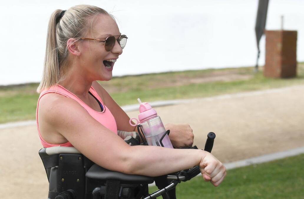 DETERMINED: Tess Pearce training for the walk early in 2019. Photo: Lachlan Bence