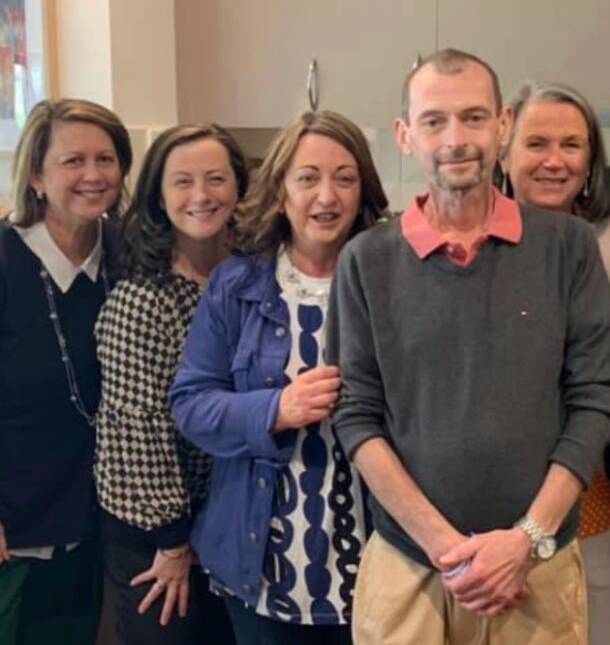 TOGETHER: Jim Barnard with his four sisters to celebrate his 50th birthday, less than a fortnight ago, before he was admitted to hospital. Picture: courtesy Barnard family.