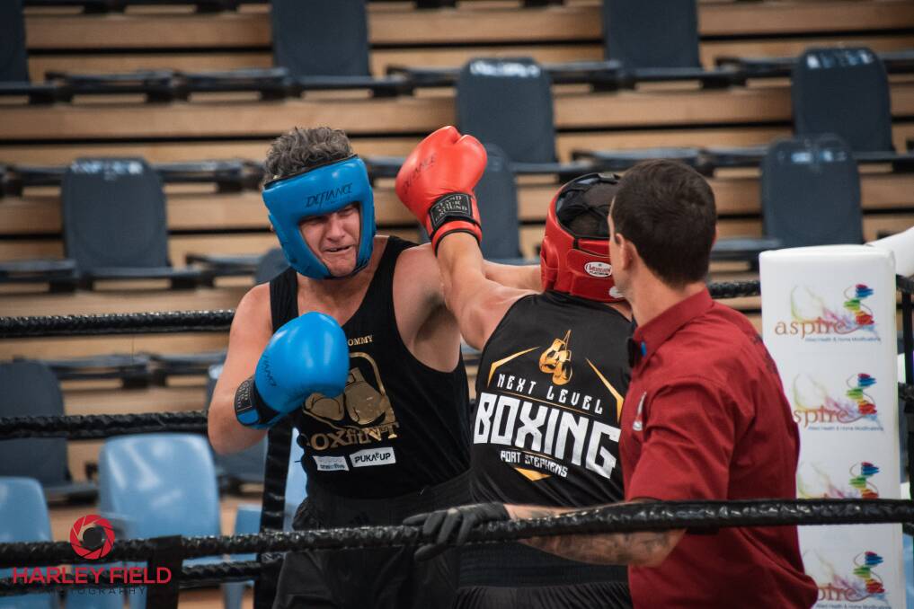 Tom Frawley in his first fight in Queensland this week.