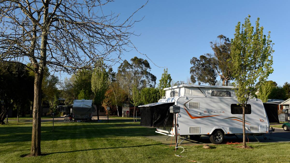 BACK OUT: Campers settle in at BIG4 Ballarat Goldfields Holiday Park. Picture: Adam Trafford