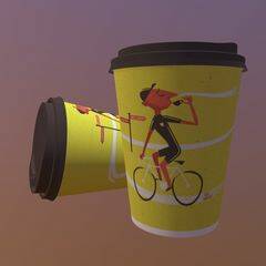 Cup-turing festivities: Coffee cups fuel fun for cycling action