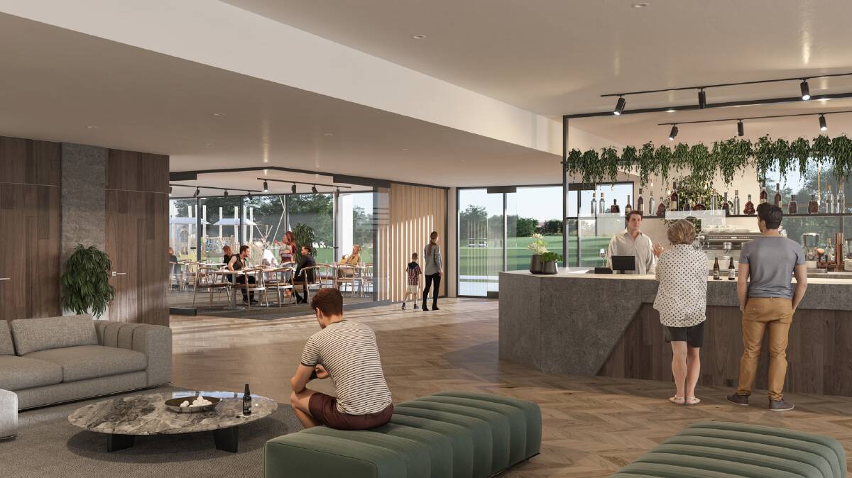 A artist's concept design of what the new Midlands Golf Club clubhouse might look like inside.