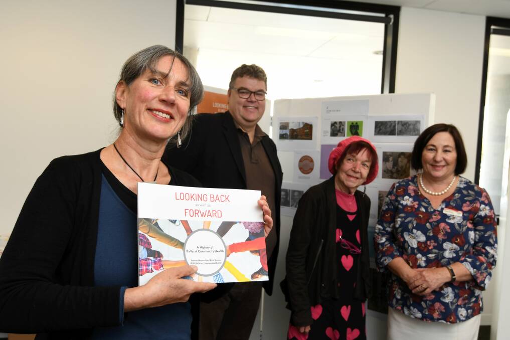PROUD: Author Leanne Howard, Federation University professor Keir Reeves, first BCH chief Annie Re and BCH chief executive officer Robyn Reeves. Picture: Lachlan Bence