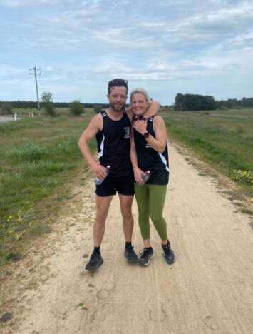 TEAMWORK: With no football or netball, Cam Banks and Emily Hutchins set out to build fitness and complete a marathon on Skipton Rail Trail