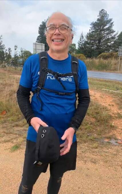 BEAMING: George Fong is all smiles after completing his first half-marathon, on the Skipton Rail Trail and in isolation.