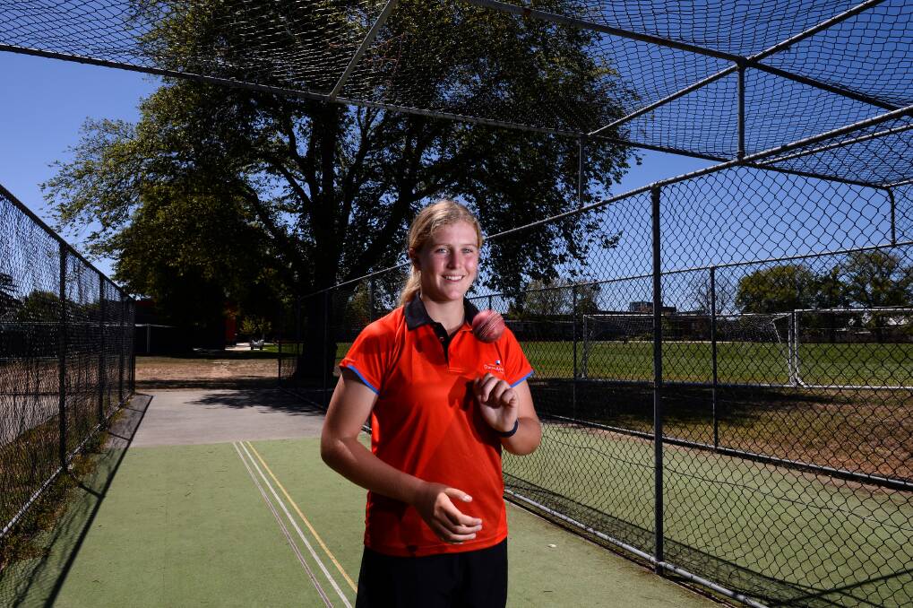 PACE-SETTER: Ballarat Clarendon College year nine student Sara Kennedy is playing in the school's boys' firsts cricket team. Picture: Adam Trafford