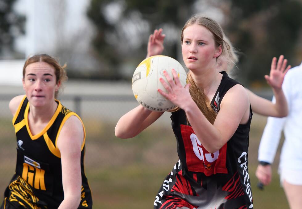 ACTION: Juniors, like Creswick netballer Scarlet Dockerill, are among the first in the region to get back in the grassroots game in an interrupted season. Picture: Adam Trafford